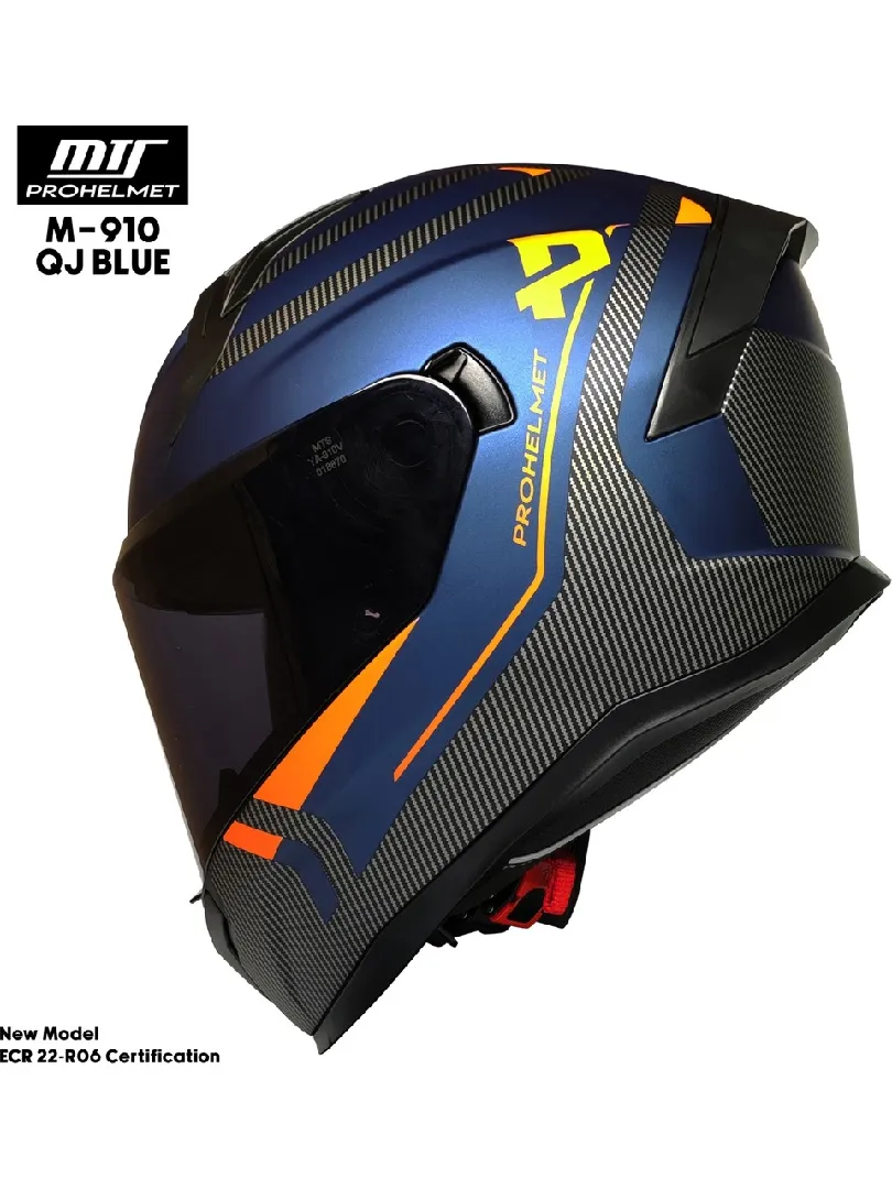 MTS M910 BLUE GÜNEŞ VİZÖRLÜ KASK (SİYAH CAMLI)