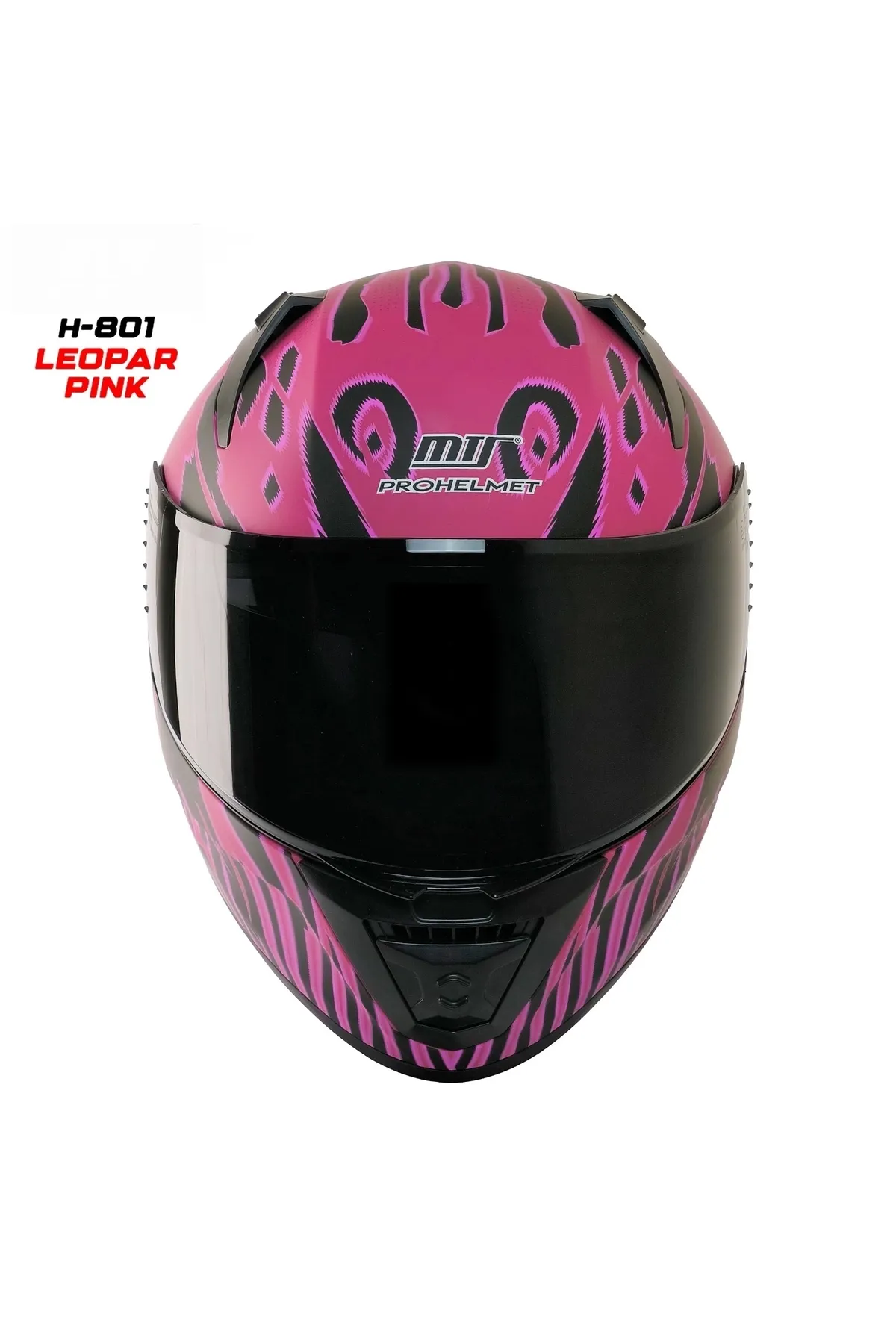 MTS M-201 LEOPAR PINK FULLFACE KASK (SİYAH VİZÖRLÜ)