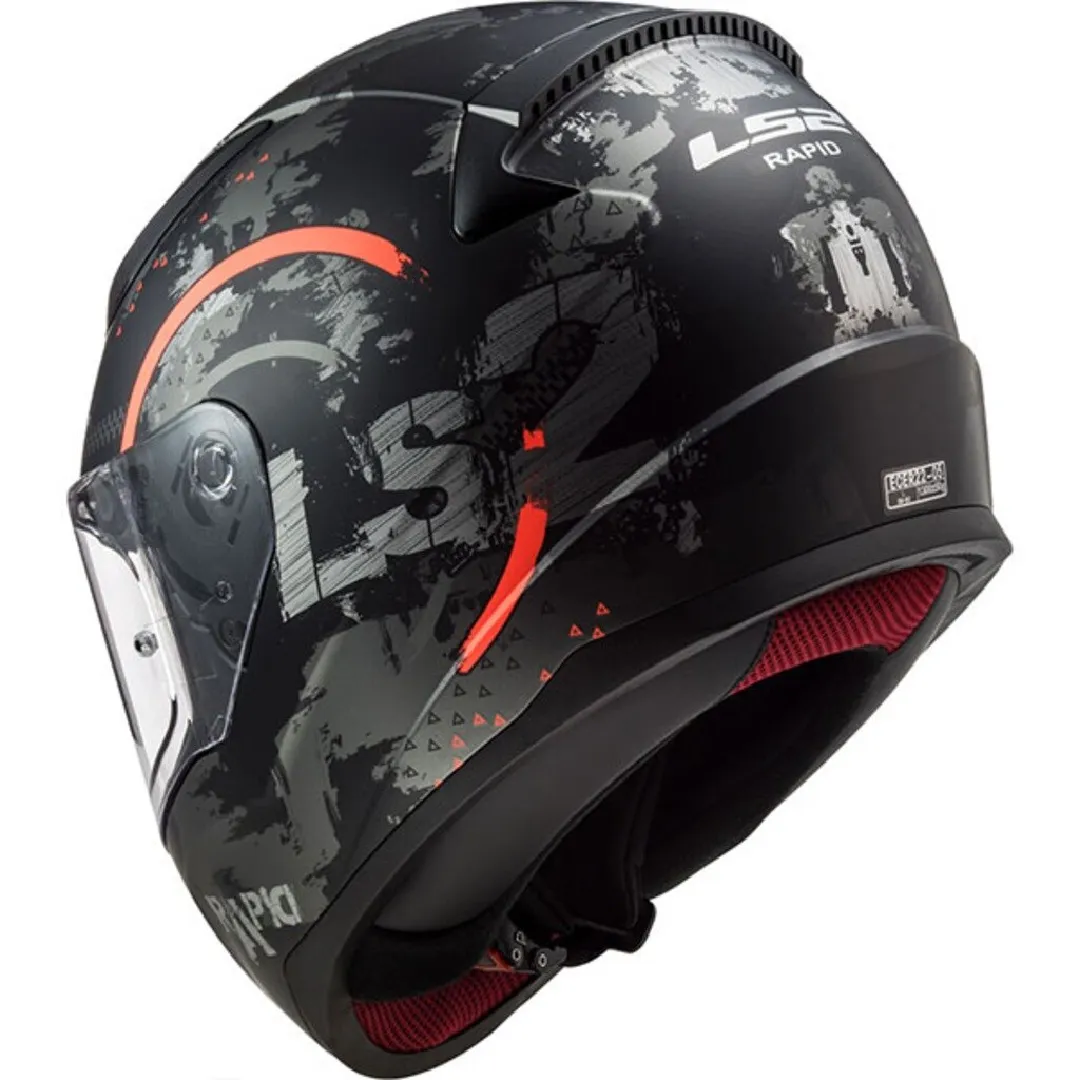 LS2 RAPID CİRCLE MAT TİTANYUM TURUNCU KASK