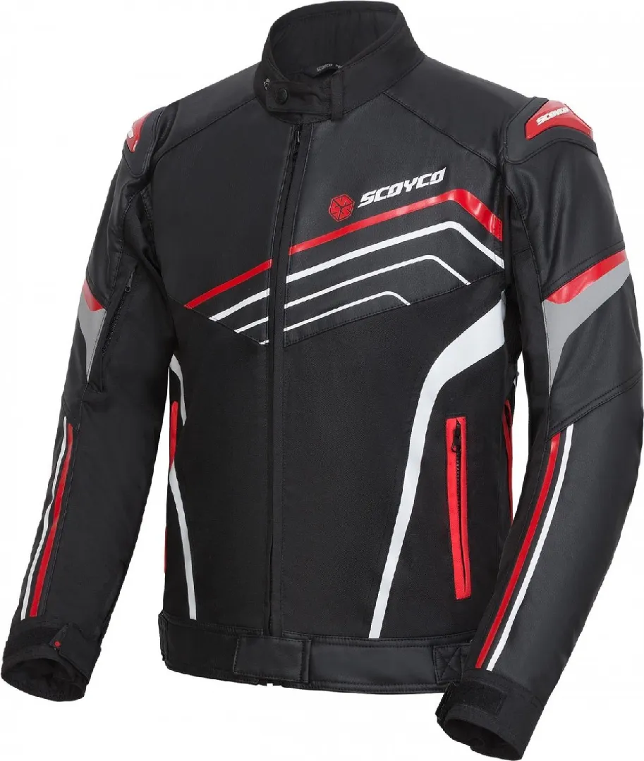 SCOYCO JK153 MONT SİYAH-KIRMIZI DERİ MONT