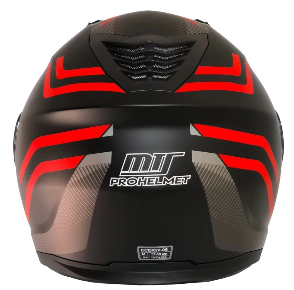 MTS M-966 WX20 KIRMIZI ÇİZGİLİ MAT ÇENE AÇILIR KASK