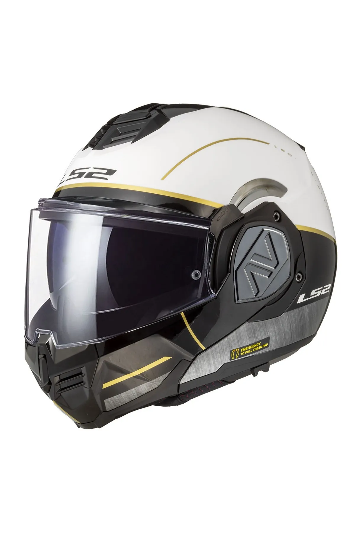 LS2 ADVANT IRON ÇENE AÇILIR MODULER KASK BEYAZ-SİYAH