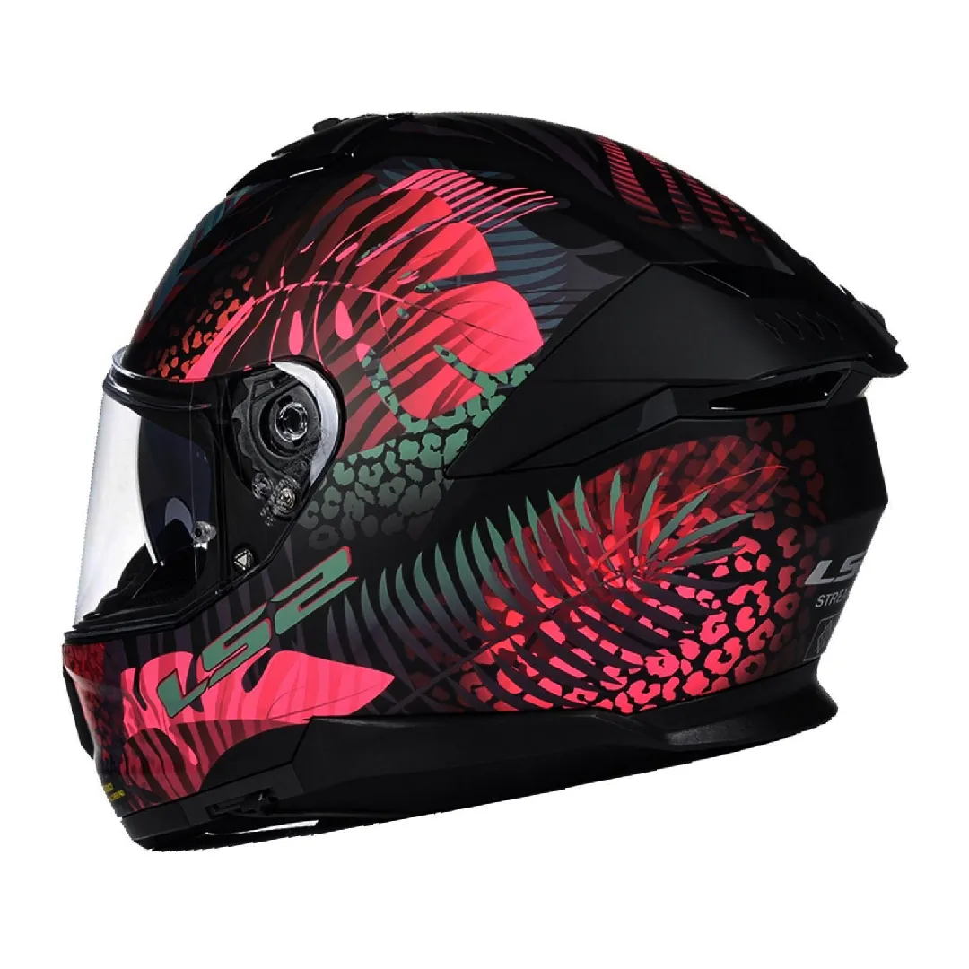 LS2 STREAM 2 JUNGLE MAT SİYAH-MAVİ-PEMBE KASK