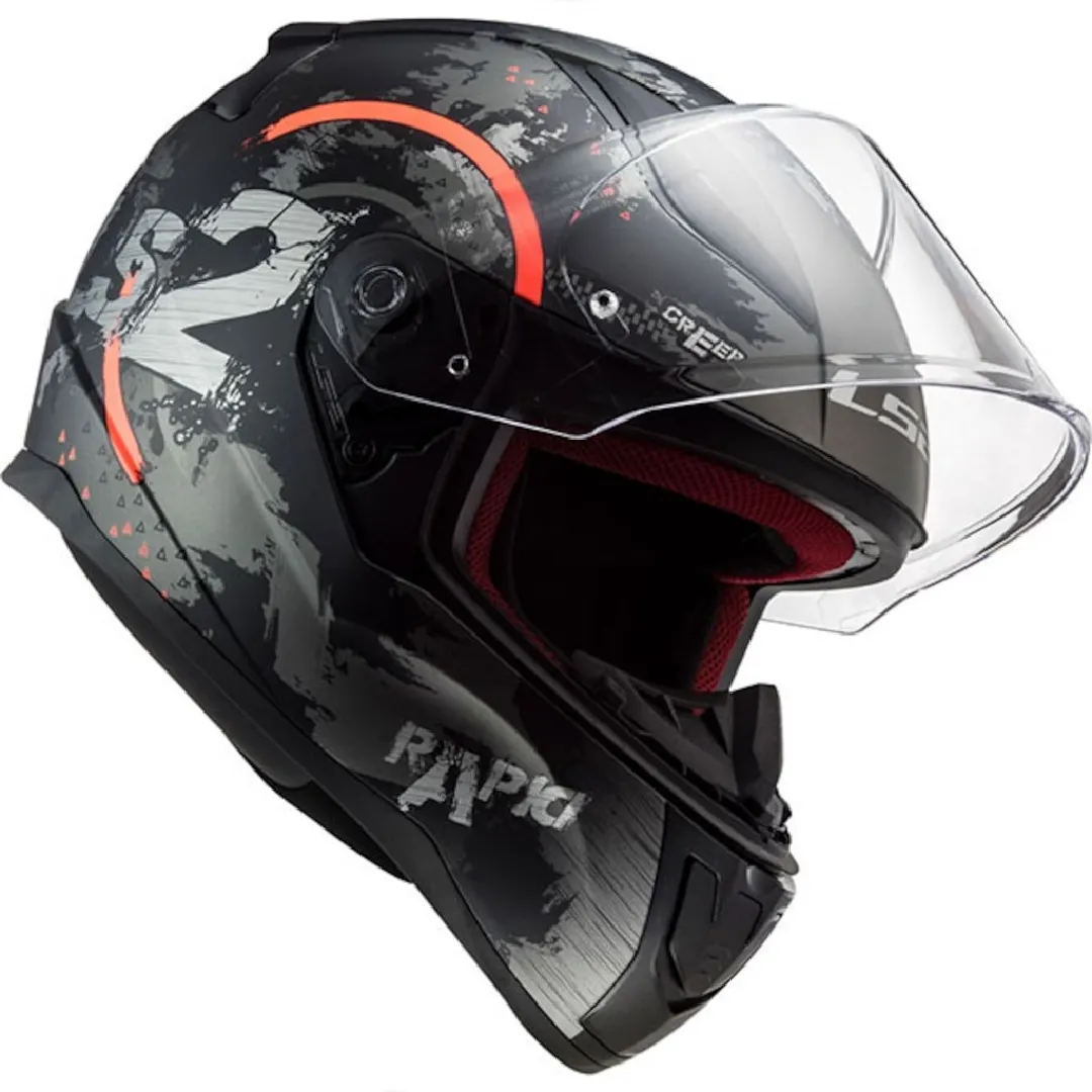 LS2 RAPID CİRCLE MAT TİTANYUM TURUNCU KASK