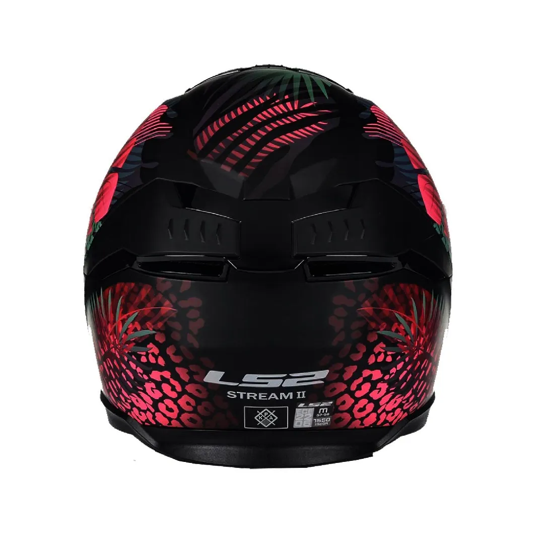 LS2 STREAM 2 JUNGLE MAT SİYAH-MAVİ-PEMBE KASK