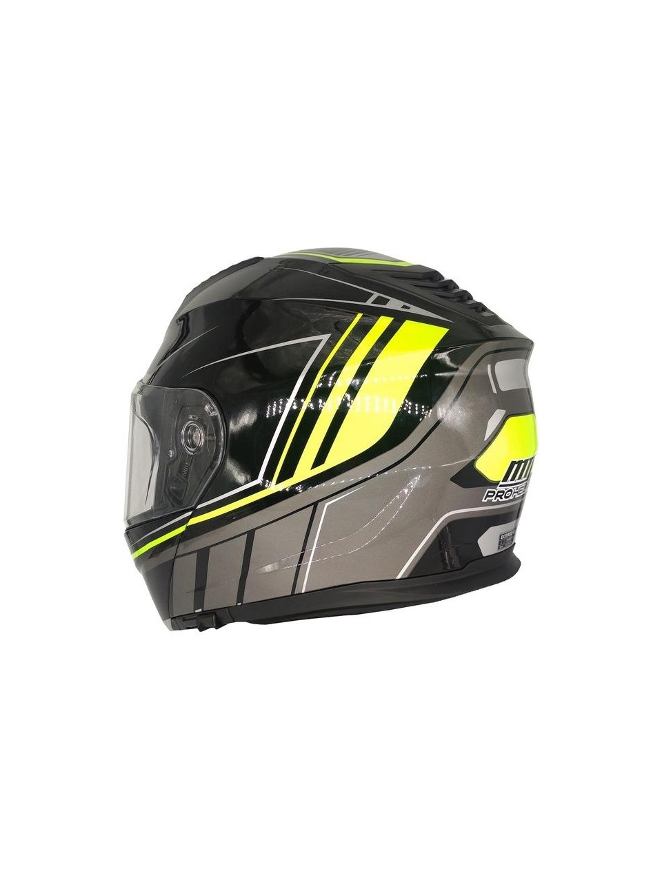 MTS M-966 SİYAH NEON SARI ÇİZGİLİ ÇENE AÇILIR KASK