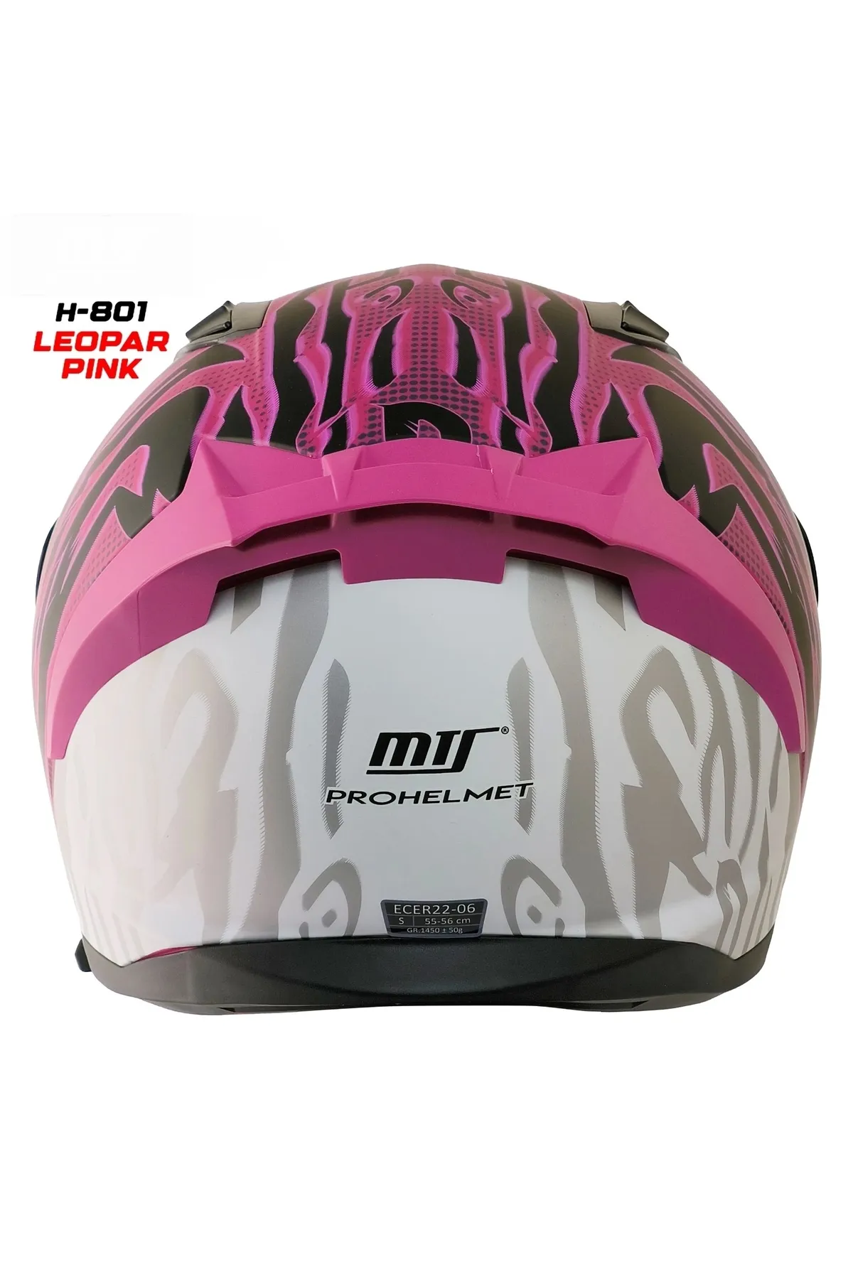 MTS M-201 LEOPAR PINK FULLFACE KASK (SİYAH VİZÖRLÜ)