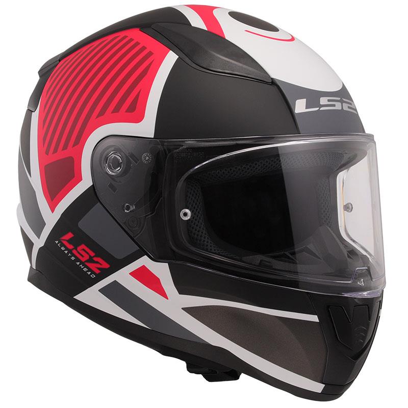 LS2 RAPID 2 GRİD MAT BEYAZ-KIRMIZI KAPALI KASK