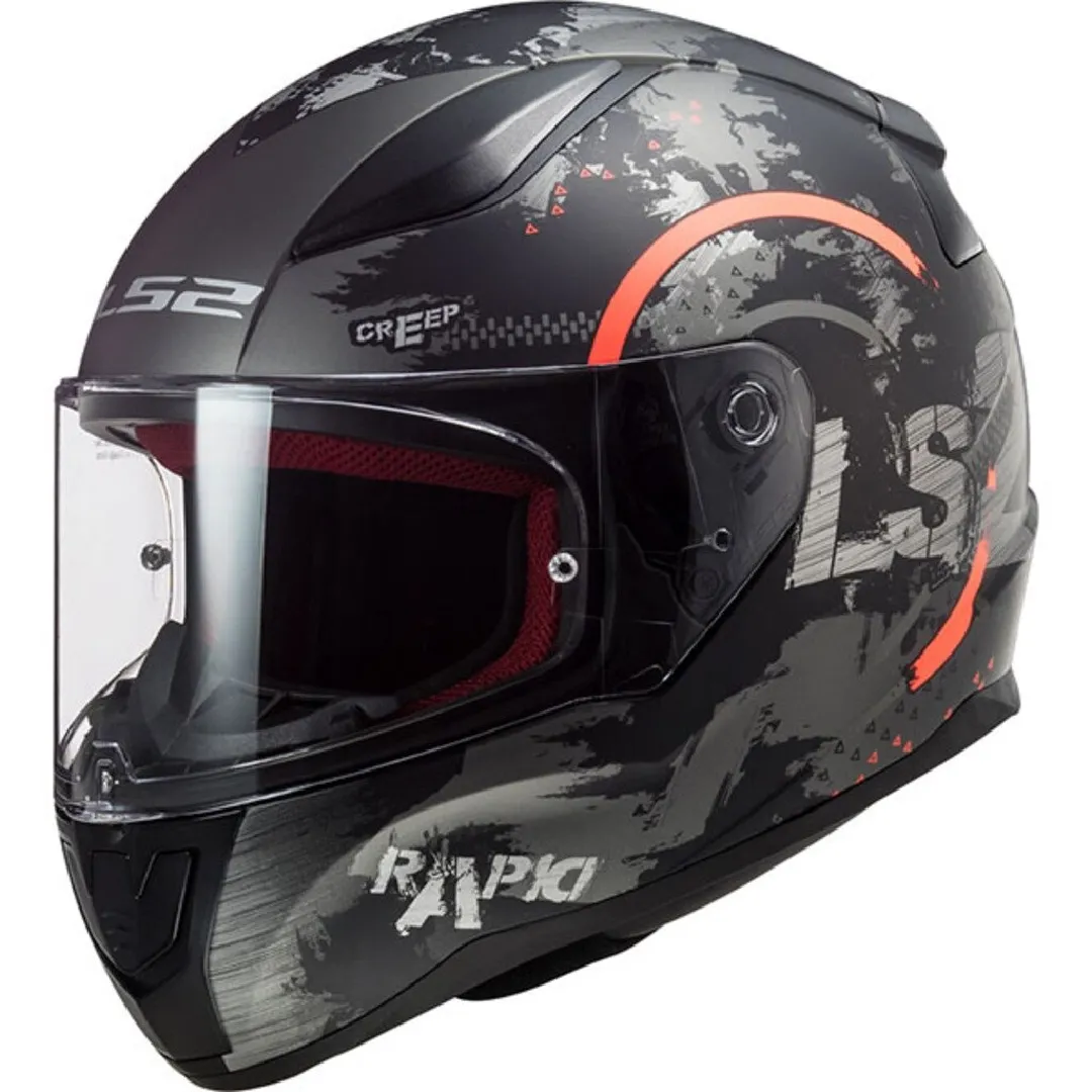 LS2 RAPID CİRCLE MAT TİTANYUM TURUNCU KASK