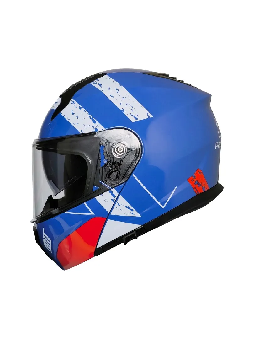 MTS M-966 V2 SY76 MAVİ BEYAZ ÇENE AÇILIR KASK