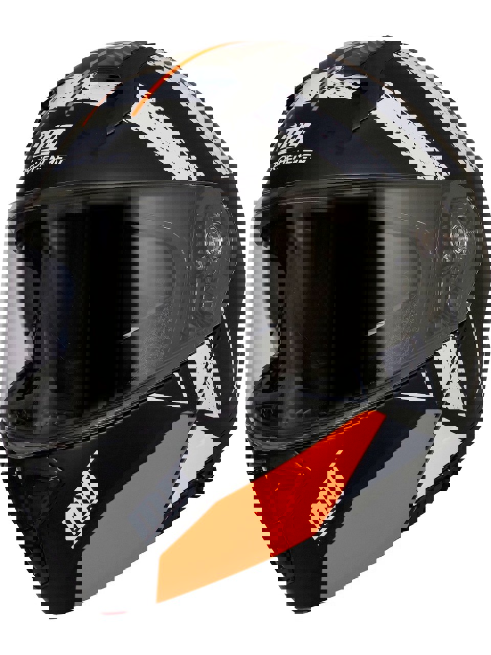 MTS M-966 V2 FC5 SİYAH TURUNCU ÇİZGİLİ ÇENE AÇILIR KASK