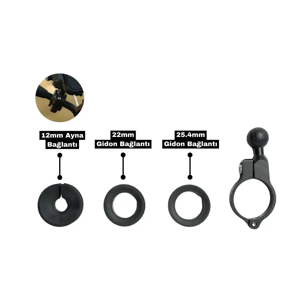 KNMASTER TT-500 TİTREŞİM ÖNLEYİCİLİ MOTOSİKLET TELEFON TUTUCU