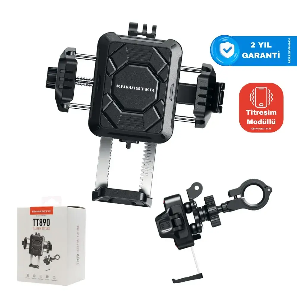 KNMASTER TT-890 TİTREŞİM ÖNLEYİCİLİ MOTOSİKLET TELEFON TUTUCU