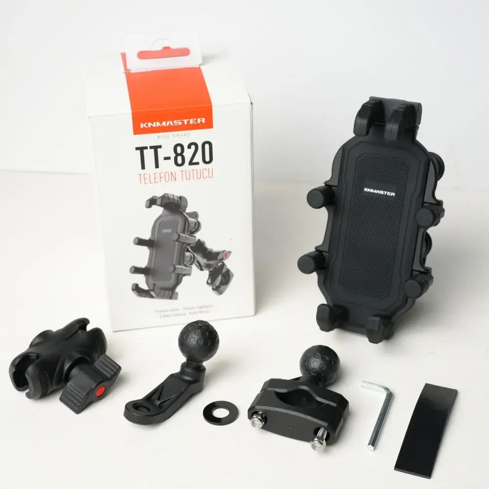 KNMASTER TT-820 TİTREŞİM ÖNLEYİCİLİ MOTOSİKLET TELEFON TUTUCU
