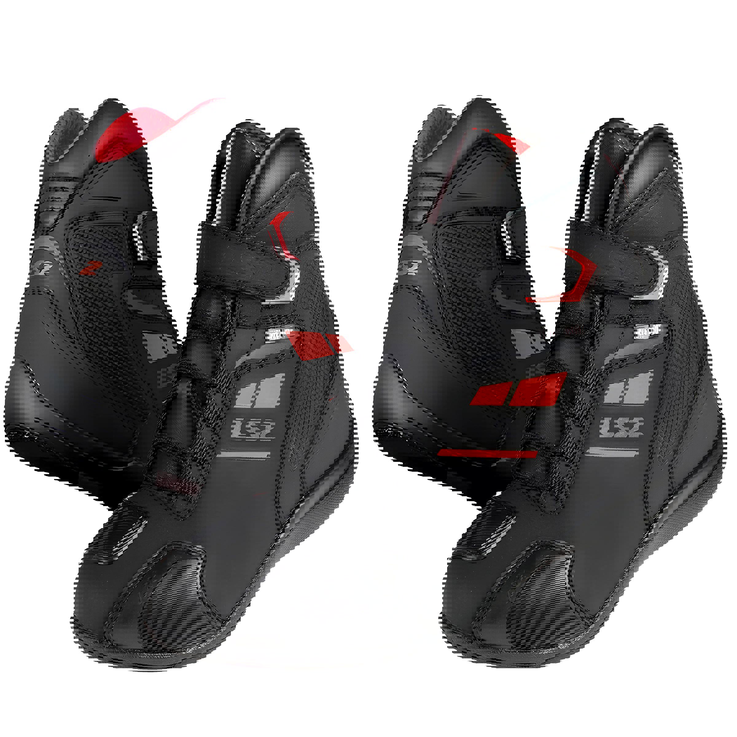 LS2 GARRA WP MOTOSİKLET BOTU SİYAH-KIRMIZI