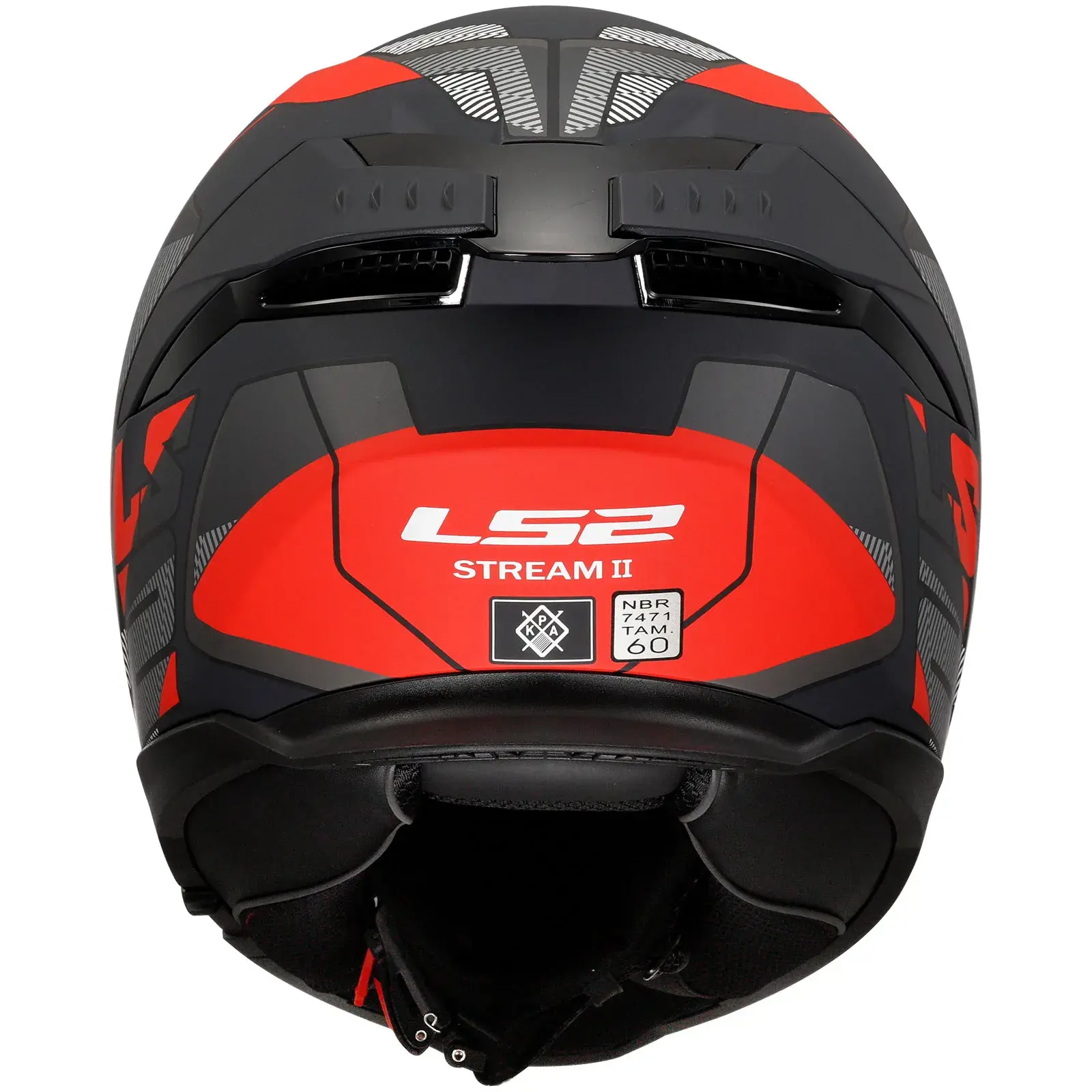 LS2 STREAM 2 ROAD MAT SİYAH-TITANIUM-KIRMIZI KASK