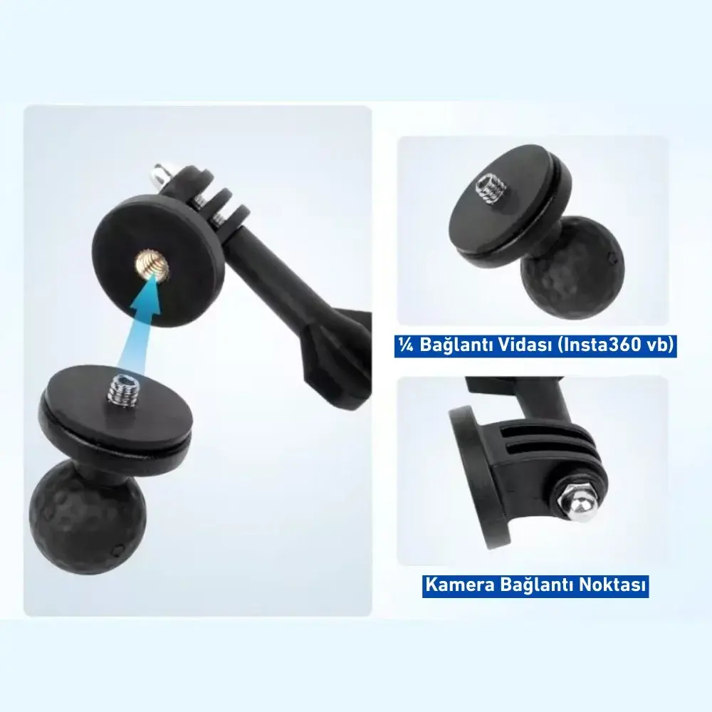 KNMASTER MC110 – 360° AYARLANABİLİR MOTOSİKLET AYNA DİBİ AKSİYON KAMERA APARATI