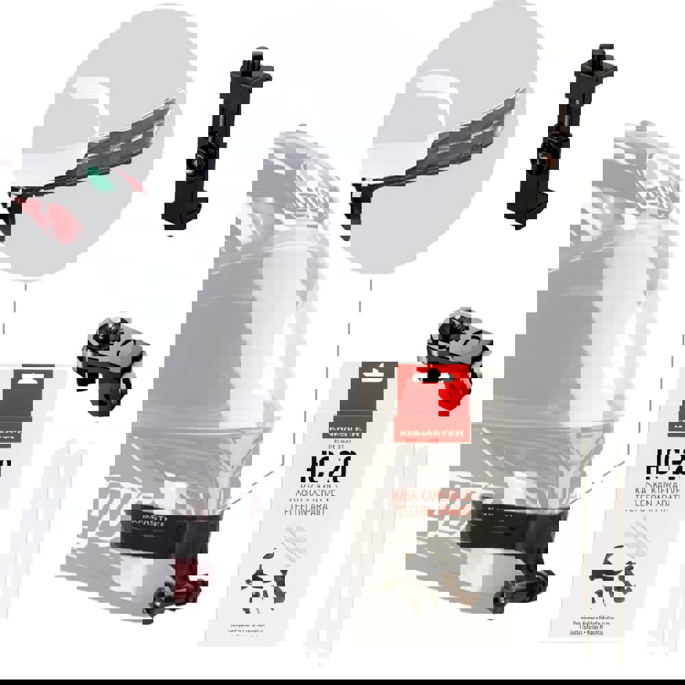 Knmaster HC-20 Motosiklet Kask Çene Yapıştırıcılı Telefon Ve Aksiyon Kamera Tutucu Full Set