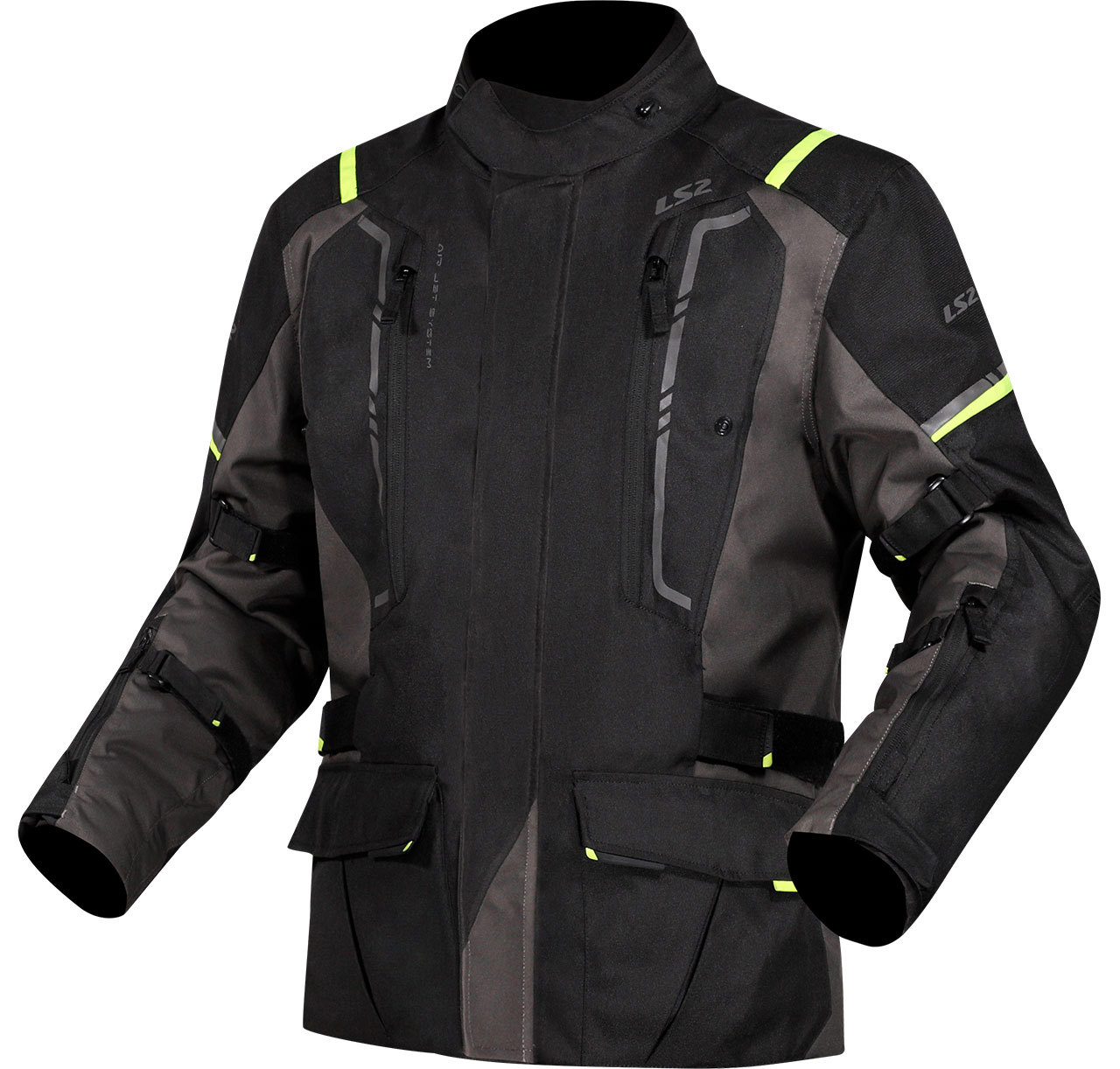 LS2 NARVIK MONT GRİ-SİYAH-NEON SARI