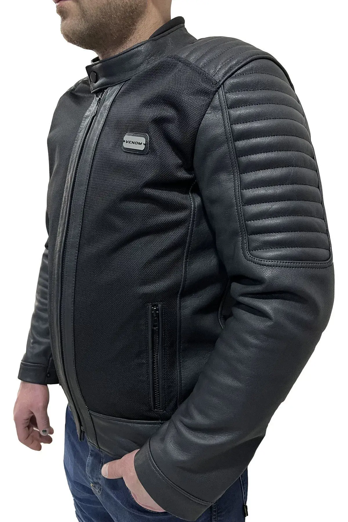 VENOM BLADE DERİ FİLELİ CEKET